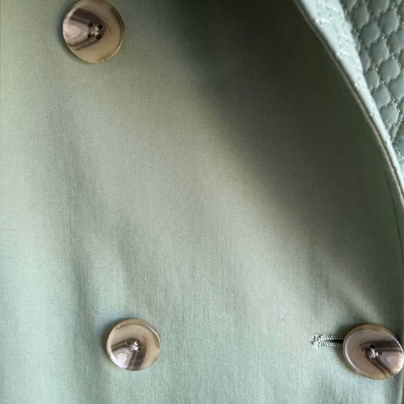 Soia & Kyo Quilted Sage Green Trench Coat - Size Small - Picture 4 of 8